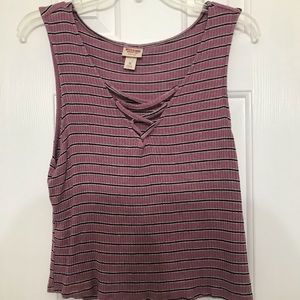 🌵Target ripped striped tank top